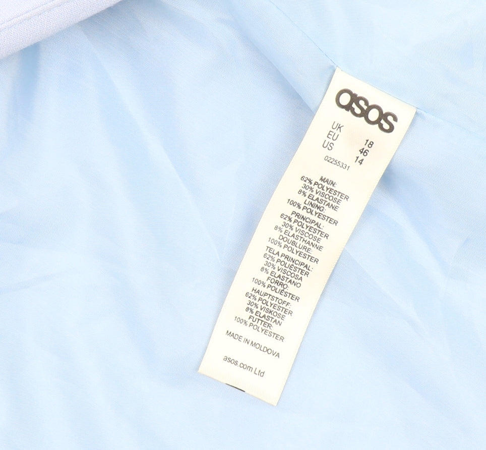 ASOS Women's Blue Blazer - Size 18, Regular Fit