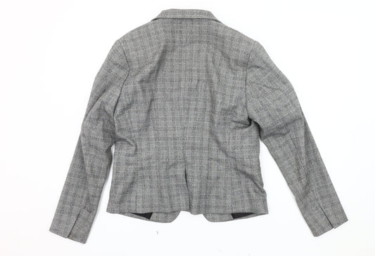 H&M Grey Women's Checked Blazer Size 14