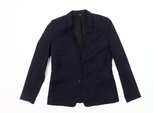 The Kooples Women's Blue Polka Dot Blazer, Size 8