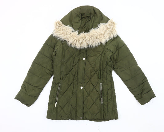 Womens UK Size 10 Oasis Green Puffer Jacket