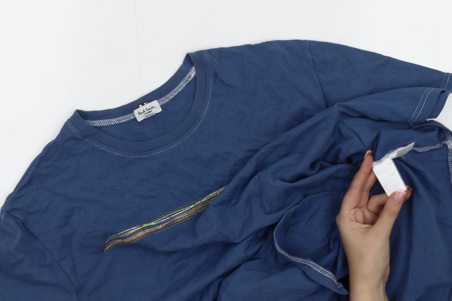 Paul Smith Men’s Blue L Crew Neck Cotton T-Shirt