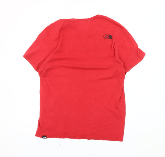 The North Face Men's Red T-Shirt, M, Crew Neck, Casual Style