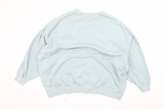 Nike Unisex Blue Pullover Sweatshirt M, Logo Print, Fleece