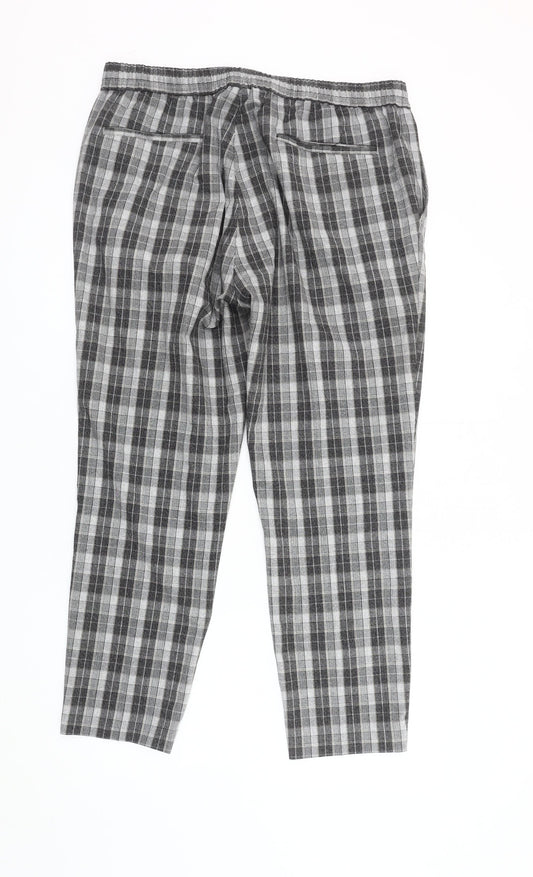 Topman Men's Grey Plaid Trousers Size 38