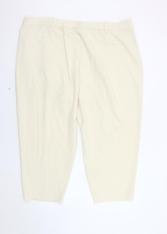 Womens UK Size 24 Marks and Spencer Ankle Ivory Trousers