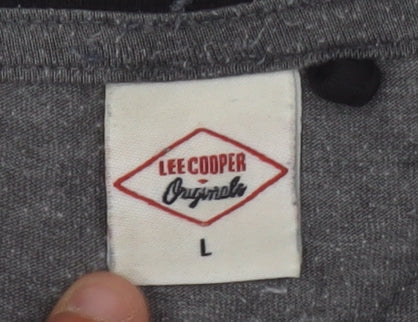 Lee Cooper Men's L Black Grey Long Sleeve T-Shirt
