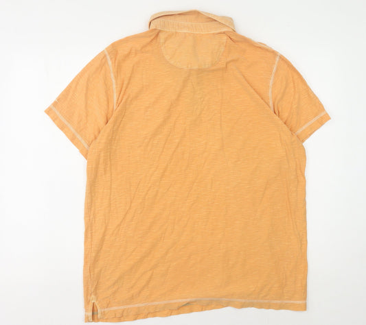 Debenhams Men's Orange Polo Shirt L, Short Sleeve