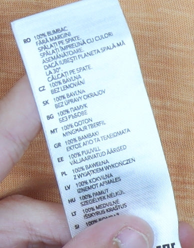 Debenhams Men's Orange Polo Shirt L, Short Sleeve