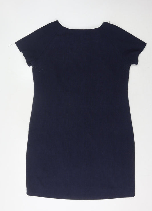 Apricot Women's Navy Blue Sheath Dress, UK 14, Short Sleeve