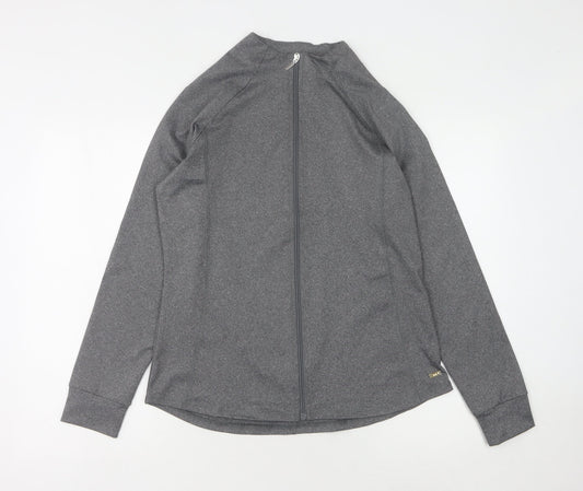 Additional front view of Dash Women's Grey Basic Jacket, size 14, Full Zip
