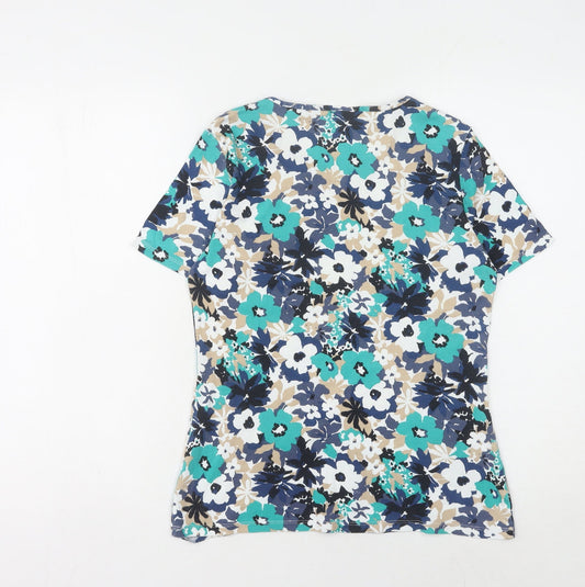 Damart Women's Multicoloured Floral Size 10 T-Shirt