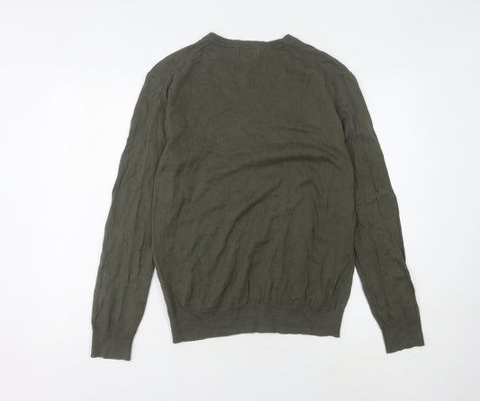 Gap Men's Green V-Neck Pullover Jumper M