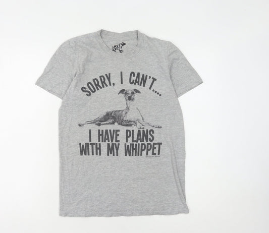 Additional front view of Free Will unisex grey cotton t-shirt, size S