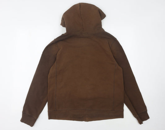 Gap Brown Full Zip Hoodie, Unisex L, Stretch, Logo