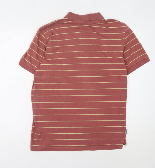 Hawkshead Men's Red Striped Polo Shirt L