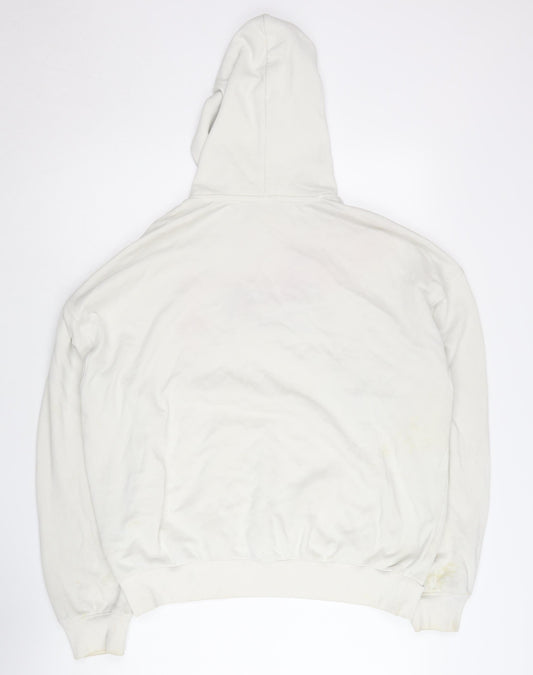 Reebok Unisex White Hoodie Large Casual Pullover