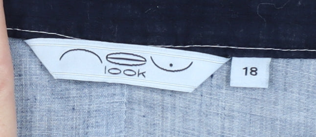 New Look Women's Blue A-Line Floral Skirt, Size 18