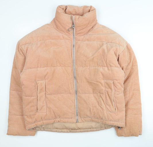 Womens UK Size 6 Topshop Beige Puffer Jacket