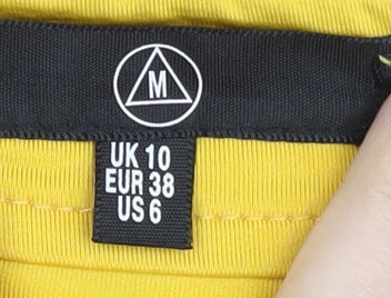 Missguided Women's Yellow Geometric Skirt, Size 10, Polyester