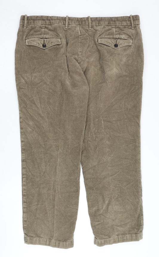 Marks & Spencer Beige Corduroy Trousers 42 Regular