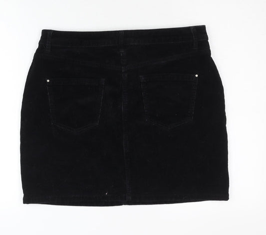 Dorothy Perkins Black Pencil Corduroy Skirt Women Size 12