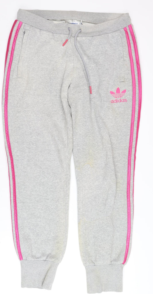 Additional front view of Adidas Women's Grey Jogger Trousers, size 10