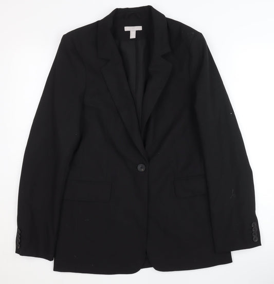 H&M Women's Black XS Blazer, Notch Lapel, Lined