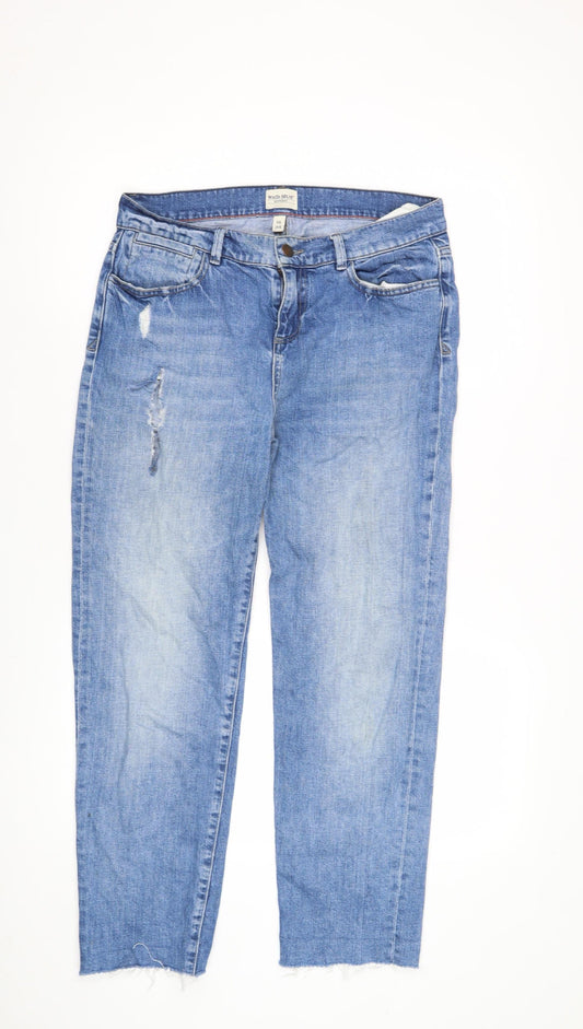 Womens UK Size 8 White Stuff Boyfriend Blue Jeans