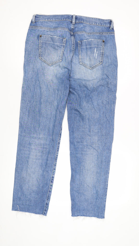 Womens UK Size 8 White Stuff Boyfriend Blue Jeans