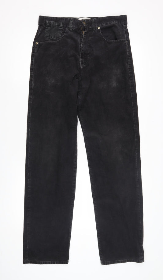 Next Men's Black Relaxed Fit Trousers 32L