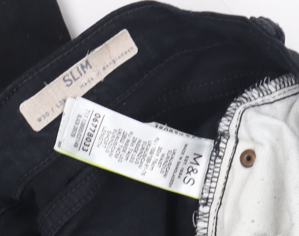 Womens UK Size 30 Marks and Spencer Slim Fit Slim Black Jeans