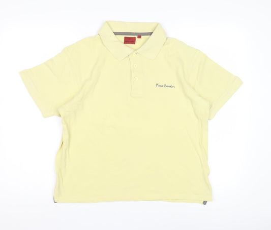 Additional front view of Pierre Cardin Yellow Polo Shirt, size S, unisex adults