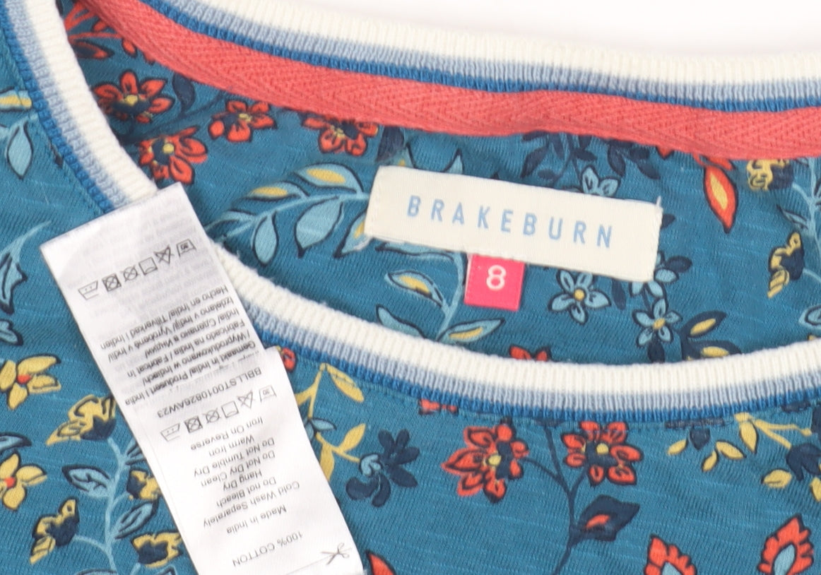 Womens UK Size 8 Brakeburn Multicoloured Basic T-Shirt