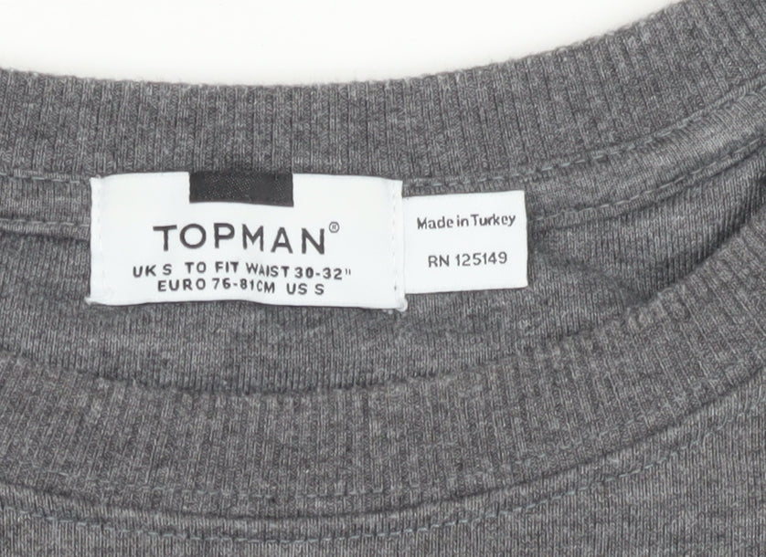 Topman Men's Grey & Black Pullover Sweatshirt - Size S