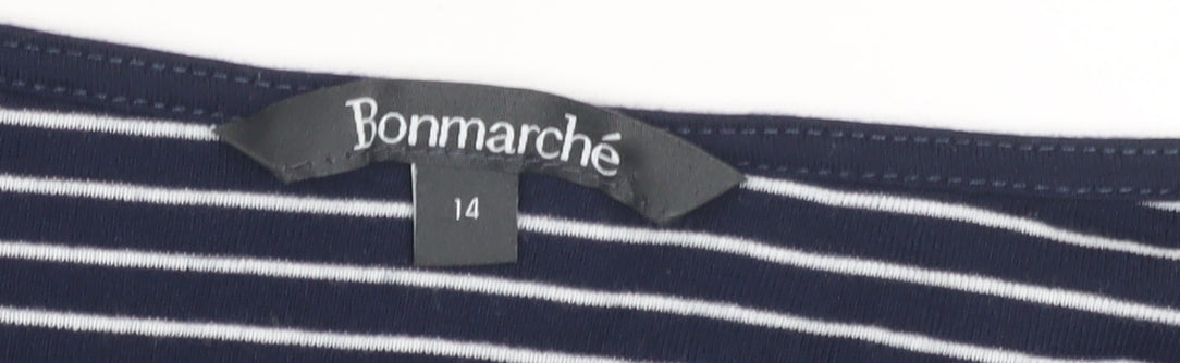 Womens UK Size 14 Bonmarché Blue Basic T-Shirt