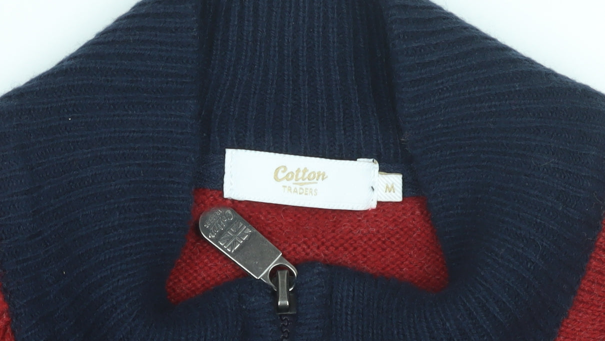 Cotton Traders Men's Red Argyle Pullover Jumper M