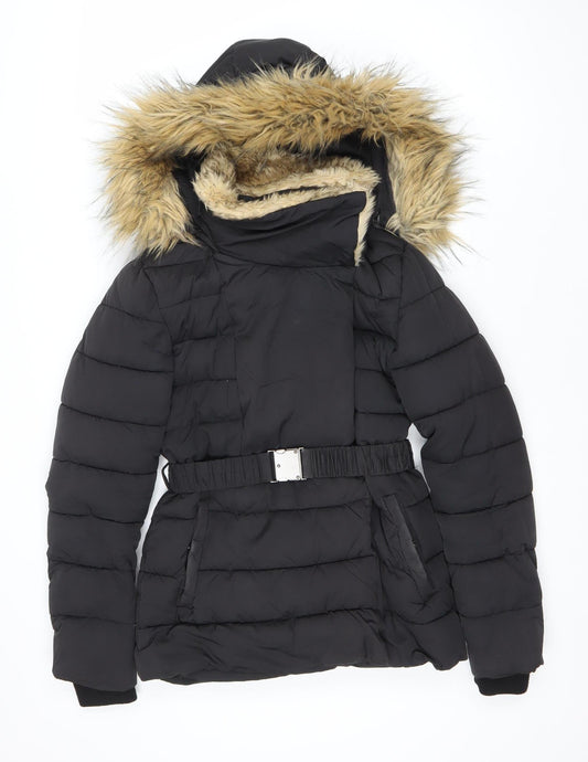 Womens UK Size 6 Warehouse Black Puffer Jacket