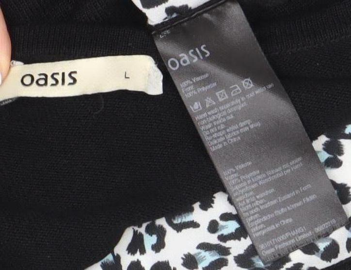Womens UK Size L Oasis Multicoloured Basic Blouse