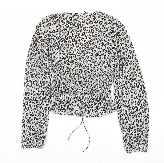 Womens UK Size 4 Zara White Cropped Blouse