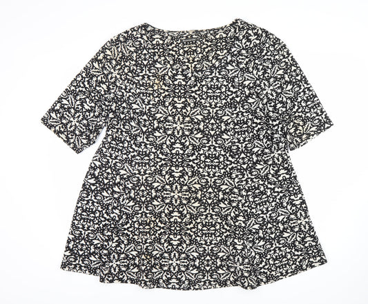Bonmarché Women's Black Floral Tunic Size 20