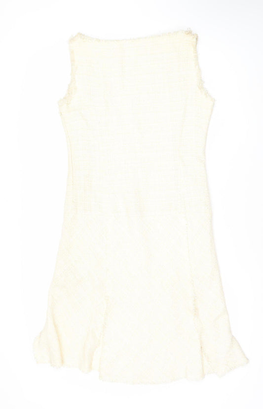 Zara Women Ivory Asymmetric Dress Size 14