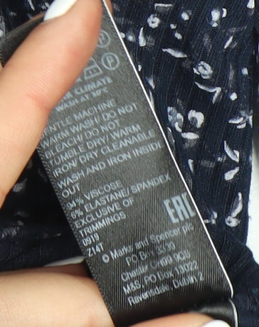 Womens UK Size 14 Marks and Spencer Blue Blouse