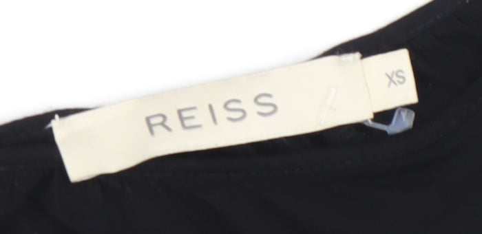 Womens UK Size XS Reiss Black Basic Blouse