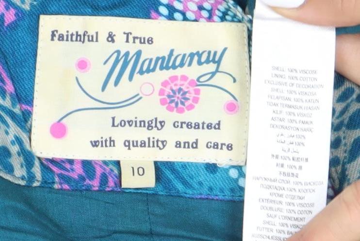 Mantaray Women's Multicoloured Skirt Size 10 Geometric