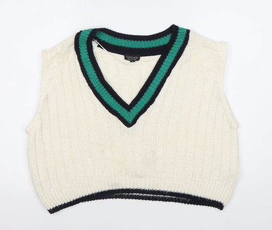Womens UK Size 10 Topshop Multicoloured Vest Jumper