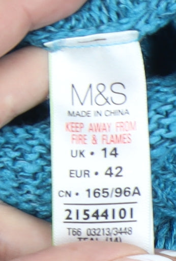 Womens UK Size 14 Marks and Spencer Blue Pullover Jumper