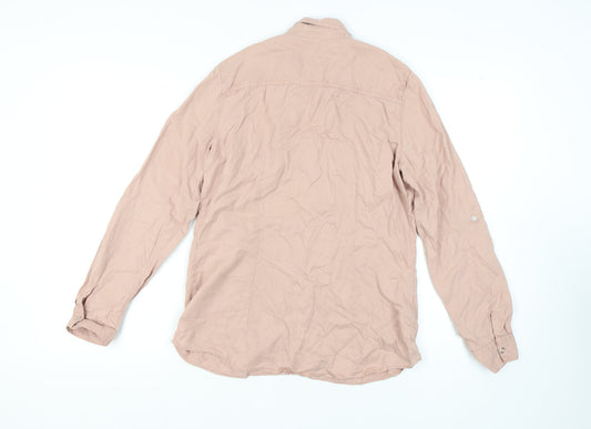 Promod Women's Beige Button-Up Shirt Size 14