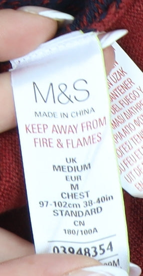 Marks and Spencer Men's Red M Pullover Jumper