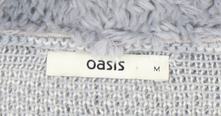 Womens UK Size M Oasis Grey Cardigan Jumper