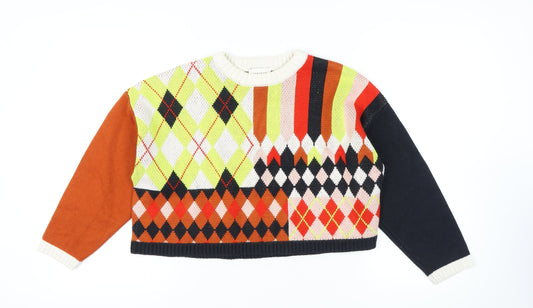 Womens UK Size 10 Topshop Multicoloured Pullover Jumper